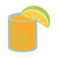 tequila with lemon vector