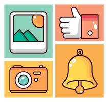 icons of social media vector