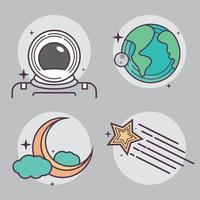 iconos espacio galaxia vector