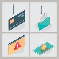 cyber fraud set vector