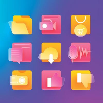 Glass Morphism UI Icons