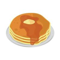 breakfast pancakes with syrup vector