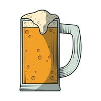 beer mug with foam vector