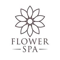 flower spa label vector