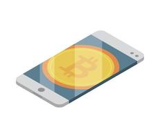 phone bitcoin fintech vector