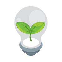 plant inside bulb vector