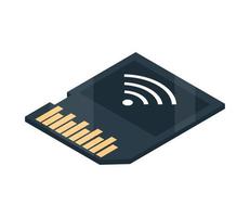 icono de wifi de memoria sd vector