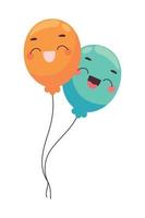 smile balloons celebration vector