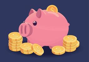 money piggy bank vector