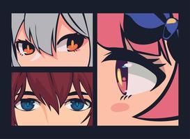 anime faces close up vector