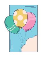 birthday balloons card vector