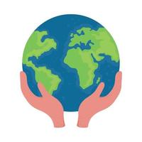 earth day, hands with planet vector