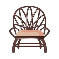 wooden armchair furniture vector