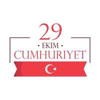 bandera de ekim cumhuriyet bayrami vector