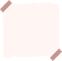 empty beige square torn paper note with tape png