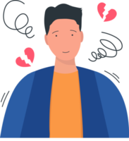 hombre con sonrisa falsa pero con el corazón roto por dentro png