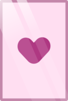 glanzend premie roze kaart met hart liefde symbool png