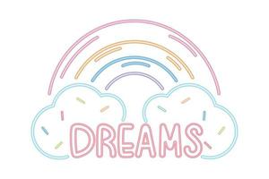 dreams rainbow cloud vector