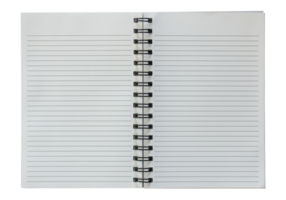 blank spiral notebook isolated with clipping path for mockup png
