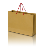 brown paper bag isolated with reflect floor for mockup png