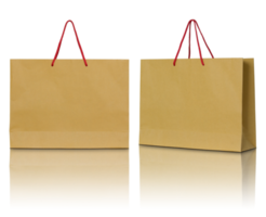 brown paper bag isolated with reflect floor for mockup png