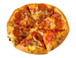 pizza au pepperoni isolée avec un tracé de détourage png