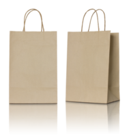 brown paper bag isolated with reflect floor for mockup png