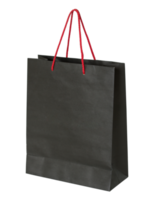 black paper bag isolated with clipping path for mockup png