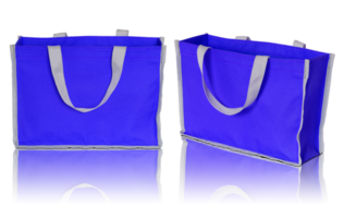 isolation de sac à provisions bleu avec sol réfléchissant pour maquette png