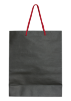 black paper bag isolated with clipping path for mockup png
