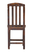 back view of wooden chair isolated with clipping path png