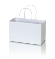 white paper bag isolation with reflect floor for mockup png