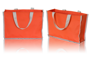 isolation de sac à provisions orange avec sol réfléchissant pour maquette png