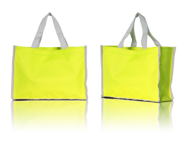 aislamiento de bolsa de compras amarilla con piso reflectante para maqueta png