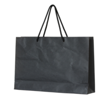 black paper bag isolated with clipping path for mockup png