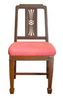 vista frontal da cadeira de tecido isolada com traçado de recorte png