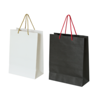 black and white paper bag isolated with clipping path for mockup png