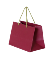 red paper bag isolated with clipping path for mockup png