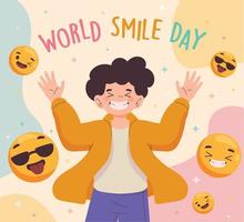 tarjeta de felicitación del día mundial de la sonrisa vector