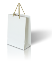 white paper bag isolated with reflect floor for mockup png