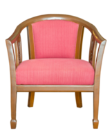 vue de face de la chaise en tissu isolée avec un tracé de détourage png