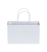 sac en papier blanc isolé avec chemin de détourage pour maquette png