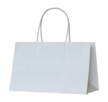 sac en papier blanc isolé avec chemin de détourage pour maquette png