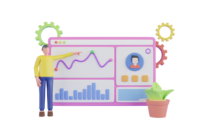 3D Employee evaluation, assessment form and report, performance review concept.3d illustration of employee performance 3d rendering. png