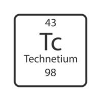 Technetium symbol. Chemical element of the periodic table. Vector illustration.