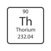 Thorium symbol. Chemical element of the periodic table. Vector illustration.