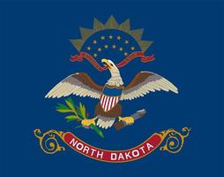North Dakota state flag. Vector illustration.