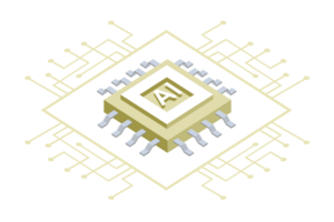 circuito de tecnologia de inteligência artificial verde mole png arquivo