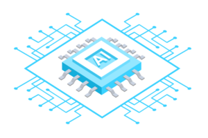 arquivo png de circuito de tecnologia de inteligência artificial azul