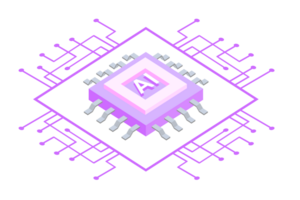 purple artificial intelligence technology circuit png file